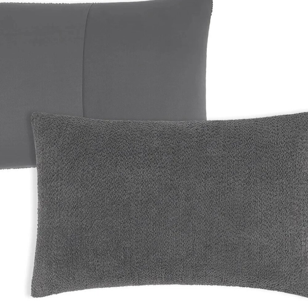 CoCoCozy 3-piece Bouclé Revers Comforter Set, Queen, Charcoal, NWT - Picture 2 of 3